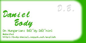 daniel body business card